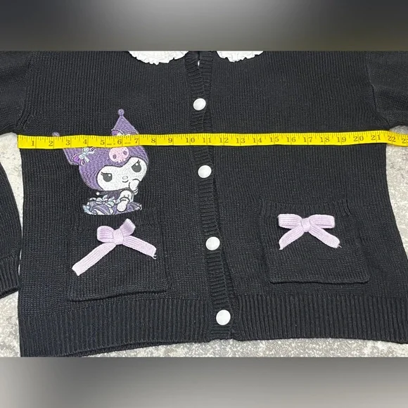 Hot Topic Kuromi Dress-Up Collar Cardigan Size M Black Deadstock - Picture 10 of 10
